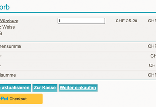 Isotope Warenkorb mit PayPal Express Checkout Button