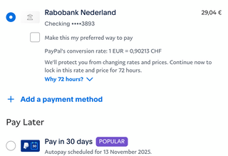 PayPal Bestätigungsseite bei PayPal Express Checkout